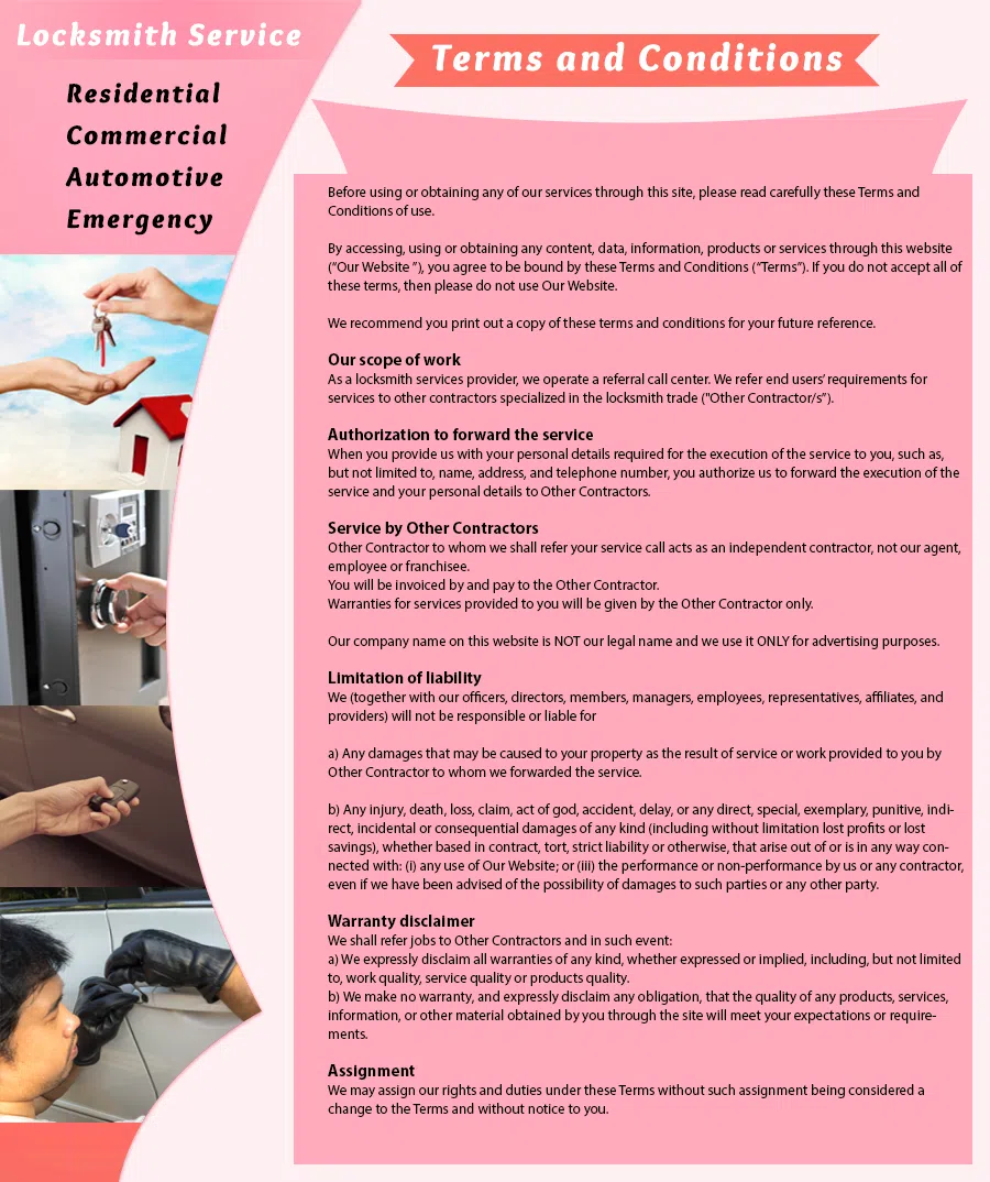 Dallas Lock And Locksmith Dallas, TX 214-414-1551 - TermsAndCondition-1